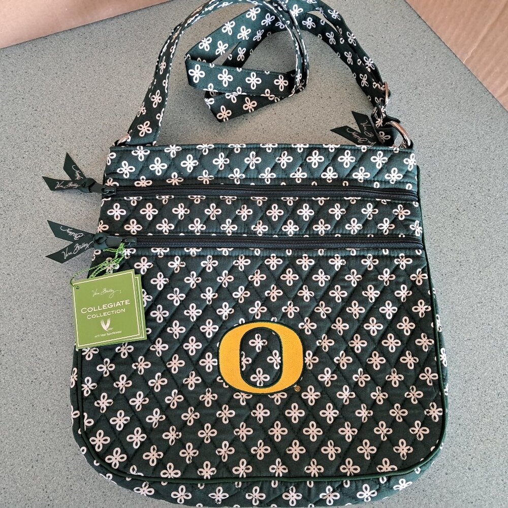 Vera Bradley Triple Zip Hipster Cross Body Purse University of Oregon NWT